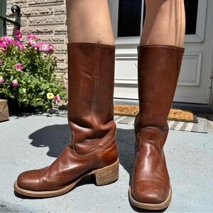 Frye Brown Leather Heeled Boots
